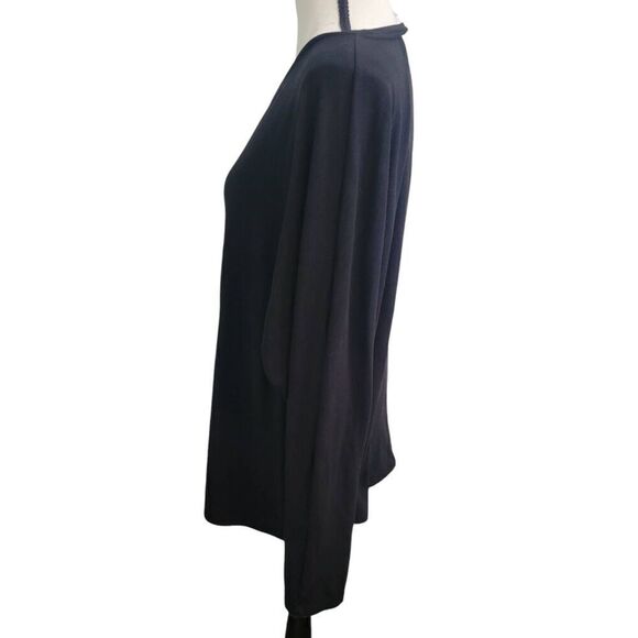 Time and True XL (16-18) Women's Long Sleeve Black Recycled Poly Scoop Neck Blou - Picture 2 of 5